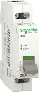 Schneider Electric iSW 2P 20A 380/415V slodzes at slēdzējs Acti9 A9S60220 | Elektrika.lv