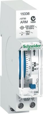 Schneider Electric Mehāniskais laika slēdzis Acti9 IH 24h 100h ar atmiņu 1Ch 15min 16A 15336 | Elektrika.lv