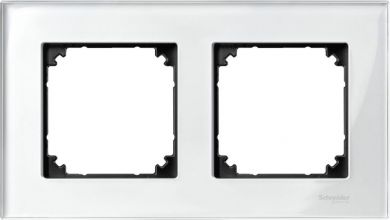 Schneider Electric Double frame, white glass Merten SystM M-Elegance glass MTN404219 | Elektrika.lv