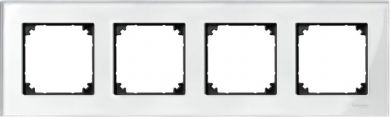 Schneider Electric 4 set frame, white glass Merten SystM M-Elegance glass MTN404419 | Elektrika.lv