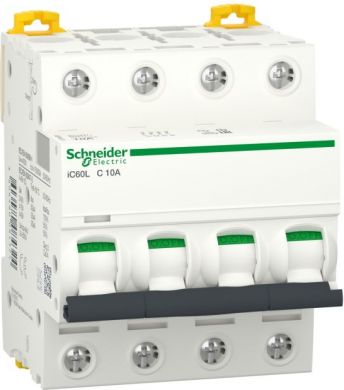 Schneider Electric iC60L 4P 10A C 25kA Miniature Circuit Breaker (MCB) Acti9 A9F94410 | Elektrika.lv