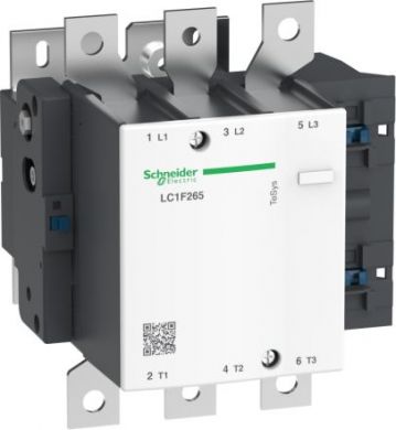 Schneider Electric TeSys F contactor, 3p(3 NO), AC-3, <= 440 V 265A, without coil. range: TeSys - product or component type: contactor - device short name: LC1F - contactor application: motor control, resistive load - utilisation category: AC-1, AC-3 - poles descriptio LC1F265 | Elektrika.lv