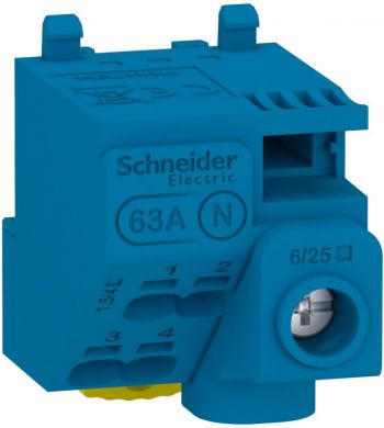 Schneider Electric Клемма нейтрали, 5 отверстий 1x25mm² + 4x4mm², Linergy LGYT1N05 | Elektrika.lv
