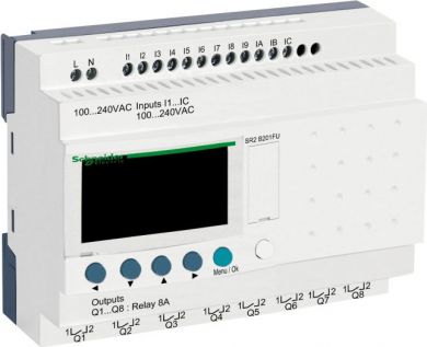 Schneider Electric compact smart relay Zelio Logic - 2 0 I O - 100..240 V AC - clock - dis SR2B201FU | Elektrika.lv