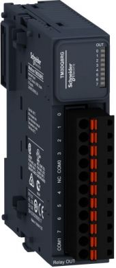 Schneider Electric Module TM3, 8 outputs relays spring. range of product: Modicon TM3 - product or component type: discrete output module - range compatibility: Modicon M221, Modicon M241 - discrete output type: relay normally open. TM3DQ8RG | Elektrika.lv