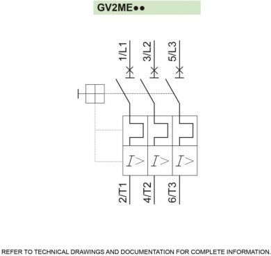 Schneider Electric TeSys GV2-Circuit breaker-thermal-magnetic - 4...6.3 A - screw clamp terminals GV2ME10 | Elektrika.lv