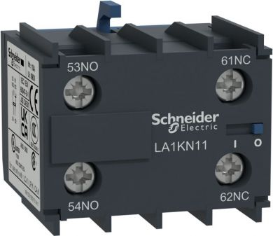 Schneider Electric TeSys K, Auxiliary contact block, 2 NO, screw-clamps terminals. range: TeSys - device short name: LA1 - product or component type: auxiliary contact block - pole contact composition: 2 NO - connections - terminals: screw clamp terminals 1 cable 0.34. LA1KN20 | Elektrika.lv