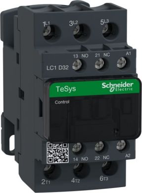 Schneider Electric TeSys D contactor - 3P(3 NO) - AC-3 - <= 440 V 32 A - 230 V AC 50/60 Hz coil LC1D32P7 | Elektrika.lv