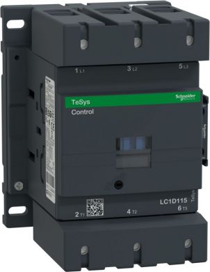 Schneider Electric TeSys D contactor, 3p(3 NO), AC-3, <= 440 V 115A, 230 V AC 50/60 Hz coil. range: TeSys - product or component type: contactor - device short name: LC1D - contactor application: motor control, resistive load - utilisation category: AC-1, AC-3 - poles LC1D115P7 | Elektrika.lv