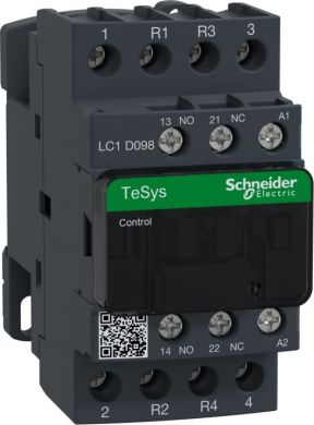 Schneider Electric TeSys D contactor, 4p(2 NO+2 NC), AC-1, <= 440 V 20A, 230 V AC coil. range: TeSys - product or component type: contactor - device short name: LC1D - contactor application: resistive load - utilisation category: AC-1 - poles description: 4P - pole con LC1D098P7 | Elektrika.lv
