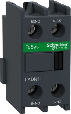 Schneider Electric TeSys D - auxiliary contact block - 1 NO + 1 NC - screw-clamps terminals LADN11 | Elektrika.lv