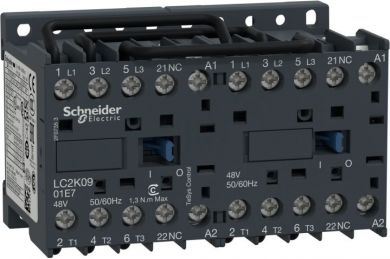 Schneider Electric TeSys K reversing contactor - 3P - AC-3 9A 1NC coil 230VAC LC2K0901P7 | Elektrika.lv