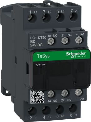 Schneider Electric TeSys D contactor - 4P(4 NO) - AC-1 - <= 440 V 20 A - 24 V DC standard coil LC1DT20BD | Elektrika.lv