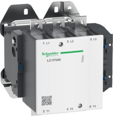 Schneider Electric TeSys F contactor, 3p (3 NO), AC-3, <= 440 V 500 A, coil 230 V AC. range: TeSys - product or component type: contactor - device short name: LC1F - contactor application: motor control, resistive load - utilisation category: AC-1, AC-3 - poles descrip LC1F500P7 | Elektrika.lv