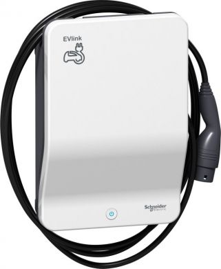 Schneider Electric Charging station EVlink Wallbox 1P+N, 7.4kW, 32A, 220-240 V AC, white/grey, with cable Type2 4m EVH2S7P0CK | Elektrika.lv