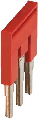 Schneider Electric Plug-in bridge, Linergy TR, 3 pole, for 4mm² terminal blocks, 6.2mm pitch, red, 3 way, set of 50 NSYTRAL43 | Elektrika.lv