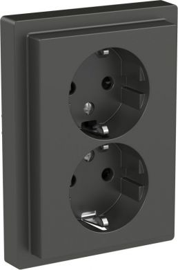 Schneider Electric 2 Socket-outlet, Merten System Design, complete product, 2P + E, 16A, Schuko, screwless terminals an MTN2420-6534 | Elektrika.lv