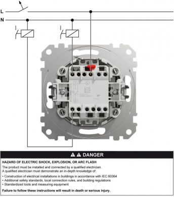 Schneider Electric Push-Button, Sedna Design & Elements, 2-way, 10A, aluminium SDD113116 | Elektrika.lv