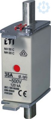 ETI NH000 gG 125A/500V Drošinātājs KOMBI, 125A, 120kA 004181215 | Elektrika.lv