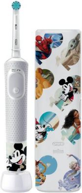 Oral-B Oral-B | Vitality PRO Kids Disney 100 | Electric Toothbrush with Travel Case | Rechargeable | For kids | Number of brush heads included 1 | Number of teeth brushing modes 2 | White VITALITY PRO DISNEY