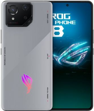Asus Asus | ROG Phone 8 | Rebel Grey | 6.78 " | AMOLED | 2400 x 1080 pixels | Qualcomm | Snapdragon 8 Gen 3 | Internal RAM 12 GB | 256 GB | Dual SIM | Nano-SIM | 4G | Main camera 50+32+13 MP | Secondary camera 32 MP | Android | 14 90AI00N2-M000P0