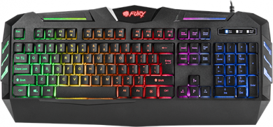 Fury FURY Spitfire ENG Spēļu klaviatūra ar vadu, USB 2.0, Melna NFU-0868 | Elektrika.lv