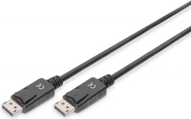 Digitus  Display Port kabelis, 1 m, 2x 20 kontaktu vīrs, dubultekrāns, melns, ACC AK-340100-010-S | Elektrika.lv