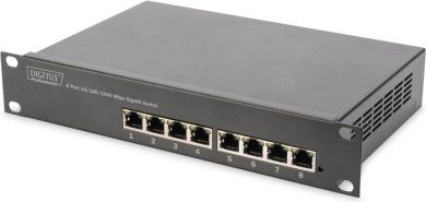 Digitus  8-vietīgs 10/100/1000 Mbps (RJ-45), 10 inch, unmanaged, Gigabit Ethernet Tīkla komutators (switch) DN-80114 | Elektrika.lv