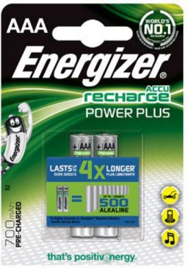 Energizer  Baterija uzlādējama AAA/HR03, 700 mAh, Accu Power Plus Ni-MH, 2 gab. 1479 | Elektrika.lv