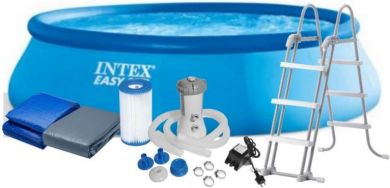Intex Бассейн Easy Set, Filter Pump, Safety Ladder, Ground Cloth, Синий, возраст 6+, 457x107 см 26166NP | Elektrika.lv