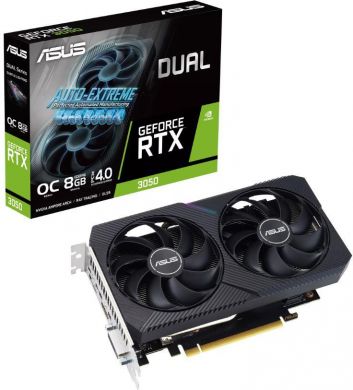 Asus Graphics Card ASUS NVIDIA GeForce RTX 3050 8 GB GDDR6 128 bit PCIE 4.0 16x Dual Slot Fansink 1xDVI-D 1xHDMI 1xDisplayPort DUAL-RTX3050-O8G-V2 DUAL-RTX3050-O8G-V2 | Elektrika.lv