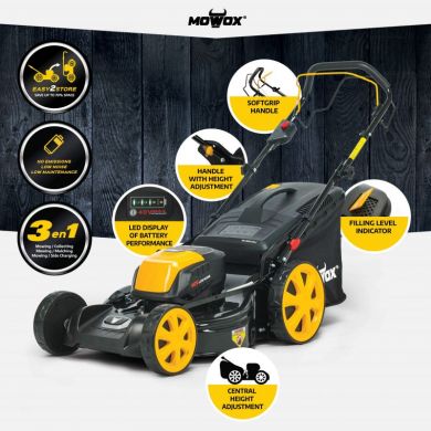  MoWox | 40V Comfort Series Cordless Lawnmower | EM 4640 SX-Li | Mowing Area 450 m² | 4000 mAh | Battery and Charger included EM 4640 SX-LI
