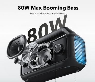  Portable Speaker SOUNDCORE Boom 2 Black Portable/Waterproof/Wireless P.M.P.O. 80 Watts Bluetooth A3138011 A3138011 | Elektrika.lv