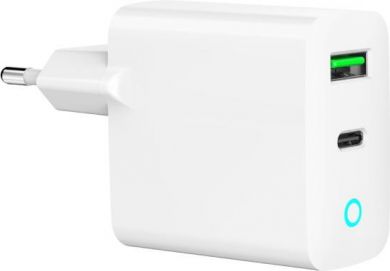 Gembird CHARGER USB 20W 2PORT/TA-UC-PDQC20L-W-01 GEMBIRD TA-UC-PDQC20L-W-01 | Elektrika.lv