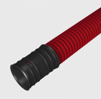 Evopipes Gofrēta dubultsienu caurule EVOCAB HARD D=110mm/6m sarkana 750N 2020011006004C01003 | Elektrika.lv