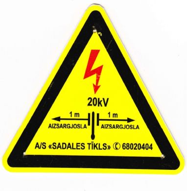 LUUX Sign Danger of electric shock 20kV 180mm 20kv180 | Elektrika.lv