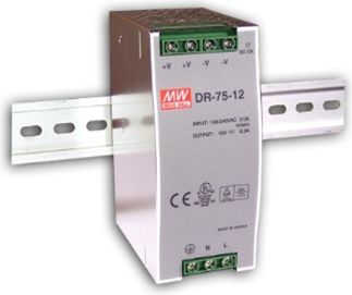 Mean Well DR75-24(230/24V-3,2A) Импульсный блок питания для DIN-рейки DR75-24-001 | Elektrika.lv