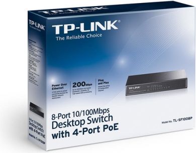 Tp-Link 8 PORT 10/100M POE Tīkla komutators (switch) TL-SF1008P | Elektrika.lv