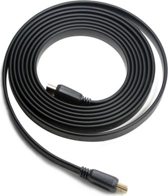 Gembird HDMI flat kabelis, 1.8m, High speed, Ethernet, melns CC-HDMI4F-6 | Elektrika.lv