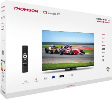 THOMSON TV Set THOMSON 55" 4K/Smart QLED 3840x2160 Wireless LAN Bluetooth Google TV Black 55QG7C14 55QG7C14 | Elektrika.lv