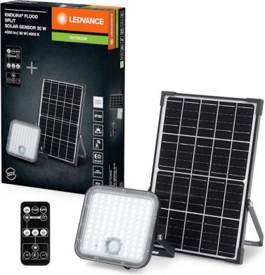 LEDVANCE Endura LED Prožektors ar saules bateriju un tālvadības pulti 30W 840 4550lm 4000K 4099854276699 | Elektrika.lv