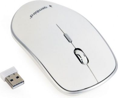 Gembird Computer mouse, Wireless, USB, AA, White MUSW-4B-01-W | Elektrika.lv