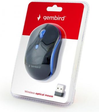 Gembird Datorpele, Bezvadu, USB, AAA, Melna/Zila MUSW-4B-03-B | Elektrika.lv