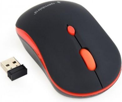 Gembird Компьютерная мышь, Беспроводная, USB, AAA, Черная/Красная MUSW-4B-03-R | Elektrika.lv