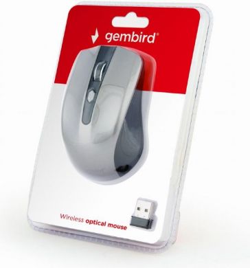 Gembird Computer mouse, Wireless, USB, AAA, Black/Grey MUSW-4B-04-BG | Elektrika.lv