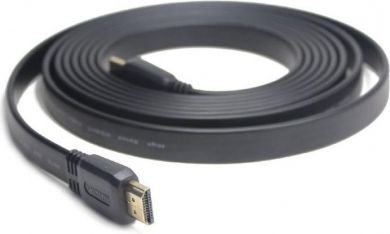 Cablexpert HDMI flat cable, 3m, High speed, Ethernet, black CC-HDMI4F-10 | Elektrika.lv