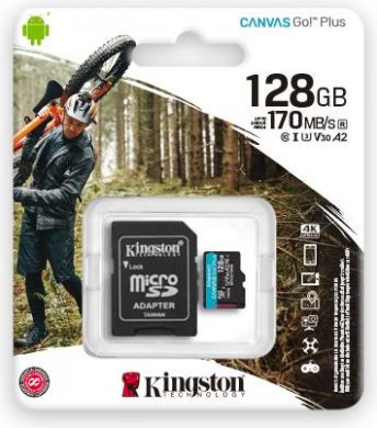 Kingston Atmiņas karte MEMORY MICRO SDXC 128GB UHS-I, W/ADAPTER, Melna SDCG3/128GB | Elektrika.lv