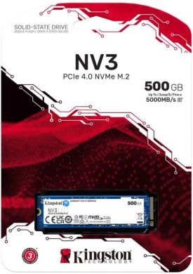 Kingston SSD KINGSTON NV3 500GB M.2 PCIE NVMe 3D NAND Write speed 3000 MBytes/sec Read speed 5000 MBytes/sec TBW 160 TB MTBF 200000 hours SNV3S/500G SNV3S/500G | Elektrika.lv