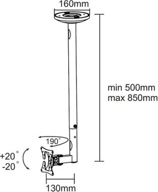 Neomounts TV SET ACC CEILING MOUNT 10-30/FPMA-C050BLACK NEOM OUNTS FPMA-C050BLACK | Elektrika.lv