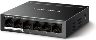 Mercusys Switch MERCUSYS Desktop/pedestal 6x10Base-T / 100Base-TX PoE+ ports 4 MS106LP MS106LP | Elektrika.lv